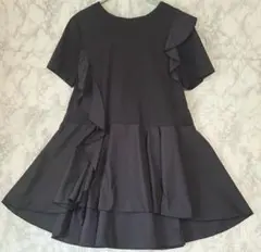 CELFORD 異素材 へプラムカットソー フリル 黒 S