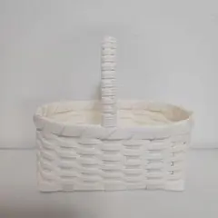 エコクラフト　白いバスケット　かご