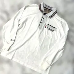 美品☆DUNLOP MOTORSPORT ゴルフ　長袖ポロシャツ 白　Mサイズ