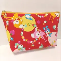 レトロ バンビ アニマル ハンドメイド ポーチ マルチポーチ ファスナーポーチ