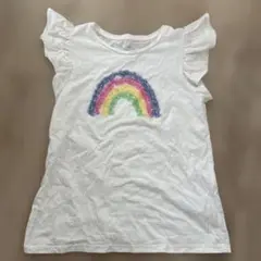 H&M レインボースパンコールフリルTシャツ 140