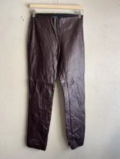 LAUREN ラルフローレン　フェイクレザー　合皮　テーパード　パンツ　古着