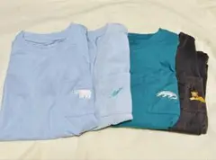 動物刺繍付きTシャツ4枚セット