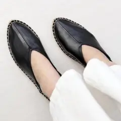 新品未使用！Riiika ポインテッドトゥジュートシューズ　M