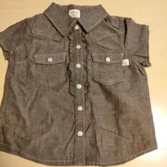 Combi mini 半袖ブラウンシャツ 100cm
