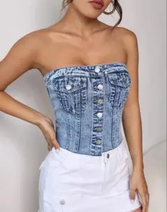 SHEIN デニム チューブトップ