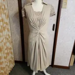 CHRISCELIN　ひざ丈ワンピース高級レースストレッチ