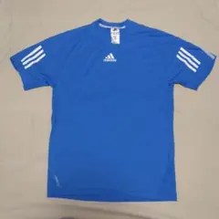 adidas CLIMA365 青 シャツ S　トレラン　サッカー