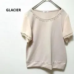グラシア　Tシャツ　カットソー　フレアスリーブ　ビジュー　M きれいめ　オフィス