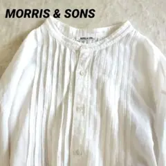 MORRIS & SONS　ピンタックブラウス　バンドカラー　ボリューム袖