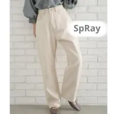 SpRay ステッチハイウエストストレートパンツ