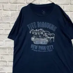 90sヴィンテージTシャツ！ネイビー半袖古着　XL 13