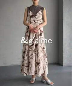 【美品】＆g'aime マーブル柄キャミワンピース
