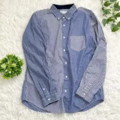 THE SHOP TK ザ ショップ ティーケー　バイカラーストライプ長袖シャツ