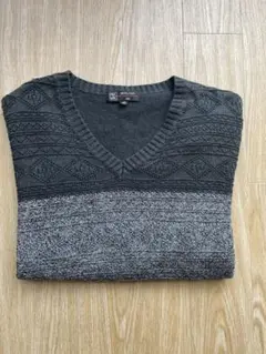 MICHEL KLEIN Vネックニット 46サイズ グレー系
