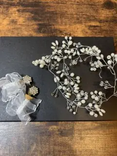 結婚式(ウェディング ) ヘッドドレス＋イヤリング