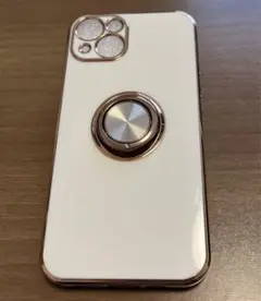 【新品未使用】iPhone13用リング一体型ケース　ミルキーホワイト