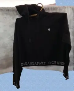 oceansapart　ヨガ　ショート丈パーカー　黒　レディースM　日本未入荷