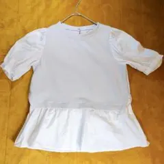 GU (M) チュニック クルーネック半袖カットソー トップス 白