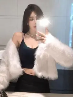SHEIN シーイン 2XL アウター フェイクファー コート ジャケット