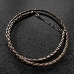 Braided leather silver 925 bracelet