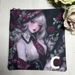 パネルポーチ　パープルmysterious 薔薇　C