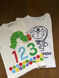 はらぺこあおむしとドラえもんTシャツ2枚セット