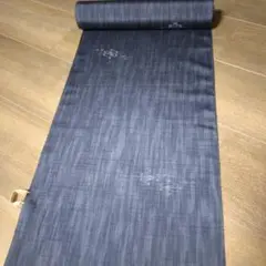 反物　未使用品　西陣別織　紋飛流紬　12m　青色