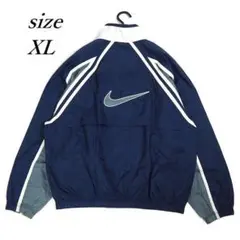 【00s】NIKE ナイキ ナイロンジャケット 刺繍ロゴ スウッシュ 切替 XL