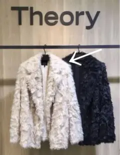 theory セオリー フェイクファーコート Sサイズ アイボリー