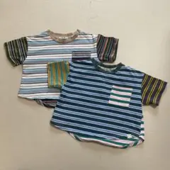 BEAMS ストライプデザイン Tシャツ2枚セット