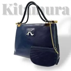 《美品》Kitamura キタムラ ハンドバッグ オールレザー 金具 フォーマル