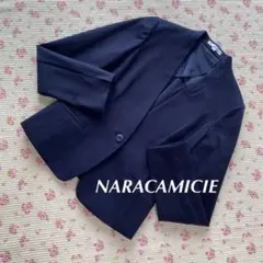 ナラカミーチェ Vカラー ノーカラージャケット 1 ストレッチ濃紺 DMW