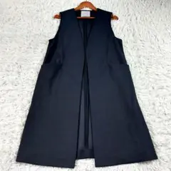 極美品 2023年 UNF/LO ロング丈 ベスト 軽量 ジョーゼットジレ 黒M