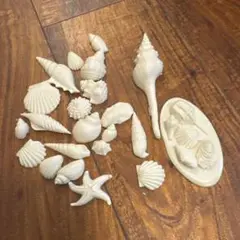 ナンタケットバスケット　ホワイトプラスチック貝殻セット 約20個