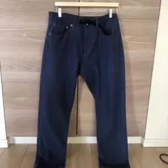 ダークブルーストレートカットデニムパンツ