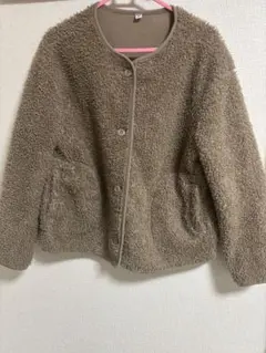 ユニクロ　UNIQLO　レディース　ボアフリース ノーカラー ジャケット