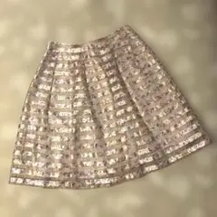 MS GRACY フレアスカート 膝丈 花柄