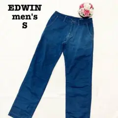 EDWIN エドウィン　メンズ　ストレートパンツ　ブルー　青　Sサイズ　無地