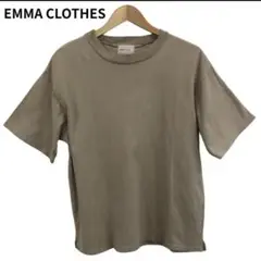 EMMA CLOTHES ベージュ クルーネック 半袖 Tシャツ 丸首 シンプル