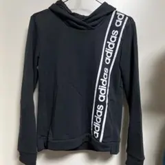 adidas ロゴロゴパーカー★M★黒
