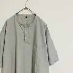 無印良品*涼感ヘンリーネック 布帛Tシャツ XL