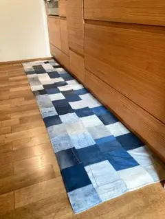 デニムパッチワーク　キッチンマット 240センチ