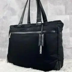 A4可 美品 PELLE MORBIDA ナイロン トートバッグ 黒 大容量