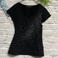 【超美品】マテリアミラノ ブラック デザイン Tシャツ M