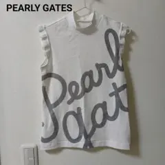 PEARLY GATES/パーリーゲイツ　フリル付きノースリーブ　Tシャツ 　白