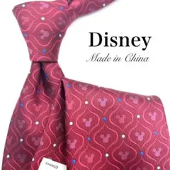 【極美品】 Disney ディズニー ネクタイ ミッキーマウス 総柄 レッド