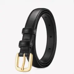 レディース ベルト 黒 レザー バックル 細め おしゃれ きれいめ