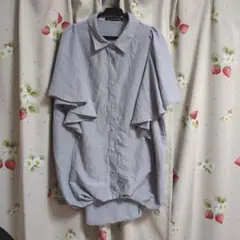 GORGE グレー 袖フレア シャツ