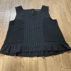 SPIRALGIRL ストライプ フリルノースリーブ